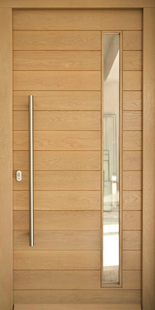Jaladera H en puerta con vidrio lateral