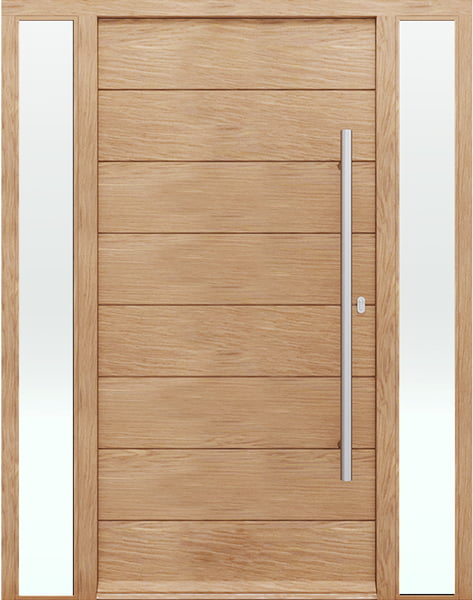 Jaladera H en puerta principal clara